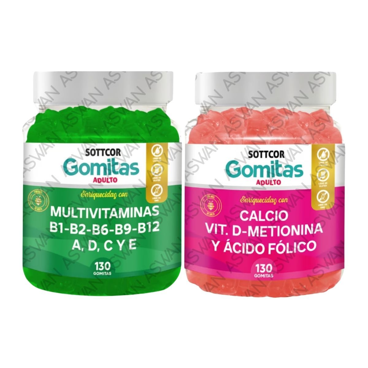 GENERICO - PACK ADULTO MULTIVITAMINAS & CALCIO 130 GOMITAS - SOTTCOR