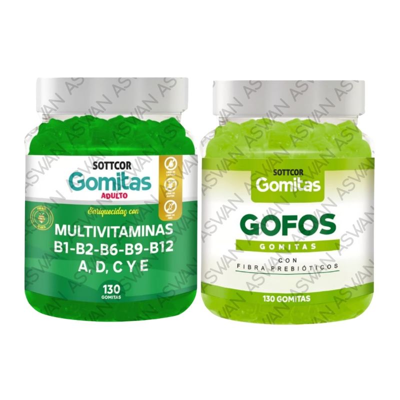 GENERICO - PACK ADULTO MULTIVITAMINAS & GOFOS 130 GOMITAS - SOTTCOR