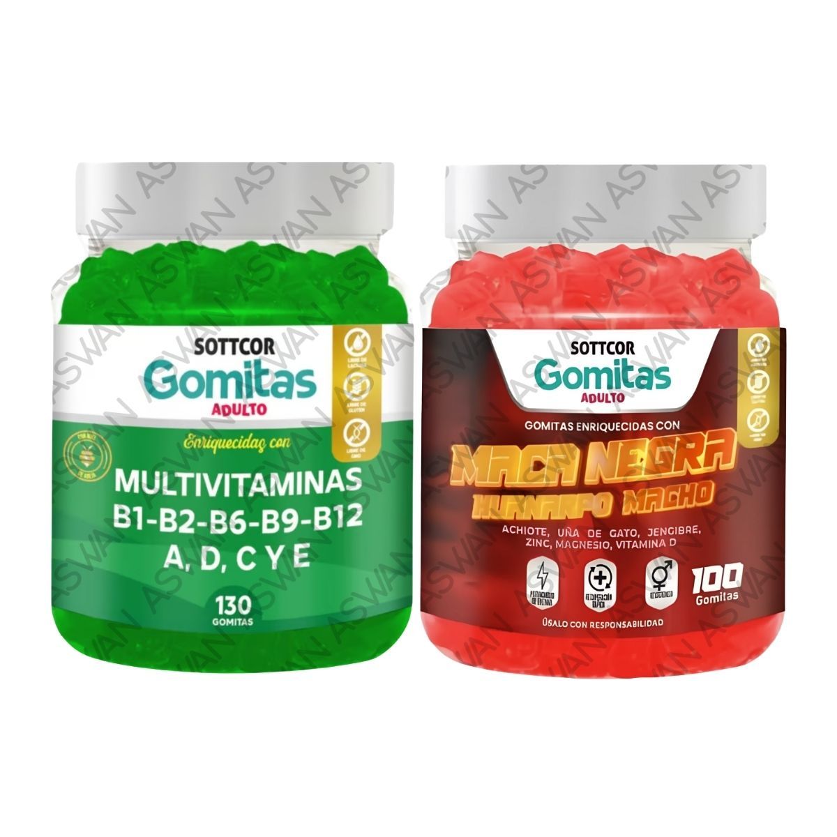 GENERICO - PACK ADULTO MULTIVITAMINAS & MACA NEGRA 130 GOMITAS - SOTTCOR