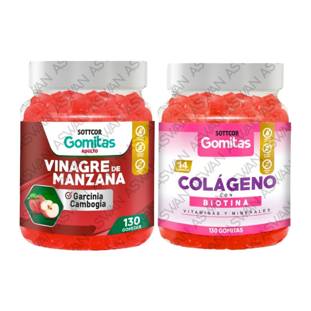 GENERICO - PACK ADULTO VINAGRE DE MANZANA & COLAGENO 130 GOMITAS - SOTTCOR