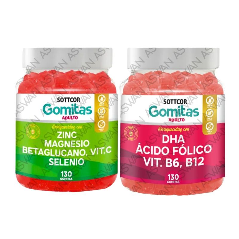 GENERICO - PACK ADULTO ZINC & DHA 130 GOMITAS - SOTTCOR