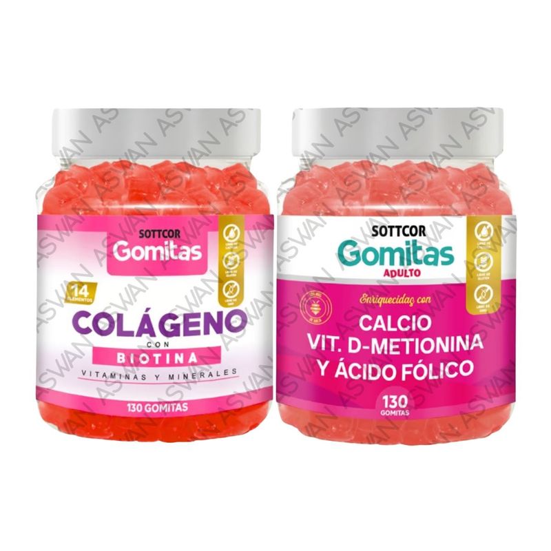 GENERICO - PACK ADULTO COLAGENO & CALCIO 130 GOMITAS - SOTTCOR