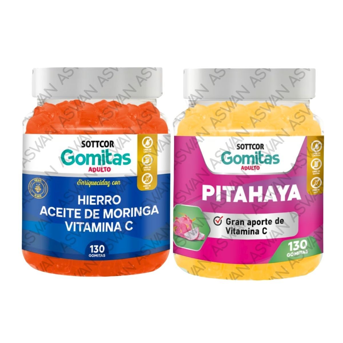 GENERICO - PACK ADULTO HIERRO & PITAHAYA 130 GOMITAS - SOTTCOR