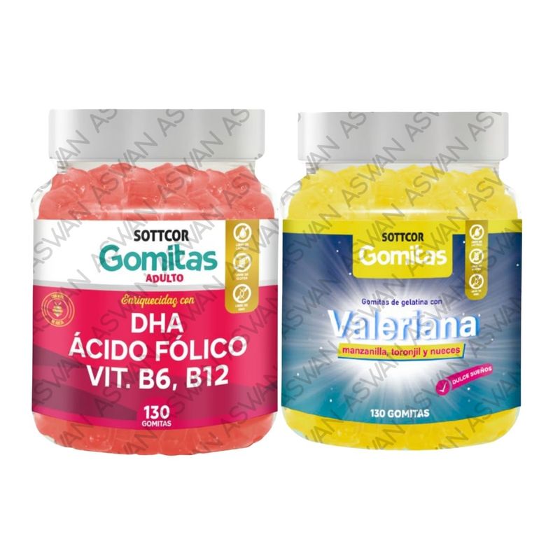 GENERICO - PACK ADULTO DHA & VALERIANA 130 GOMITAS - SOTTCOR