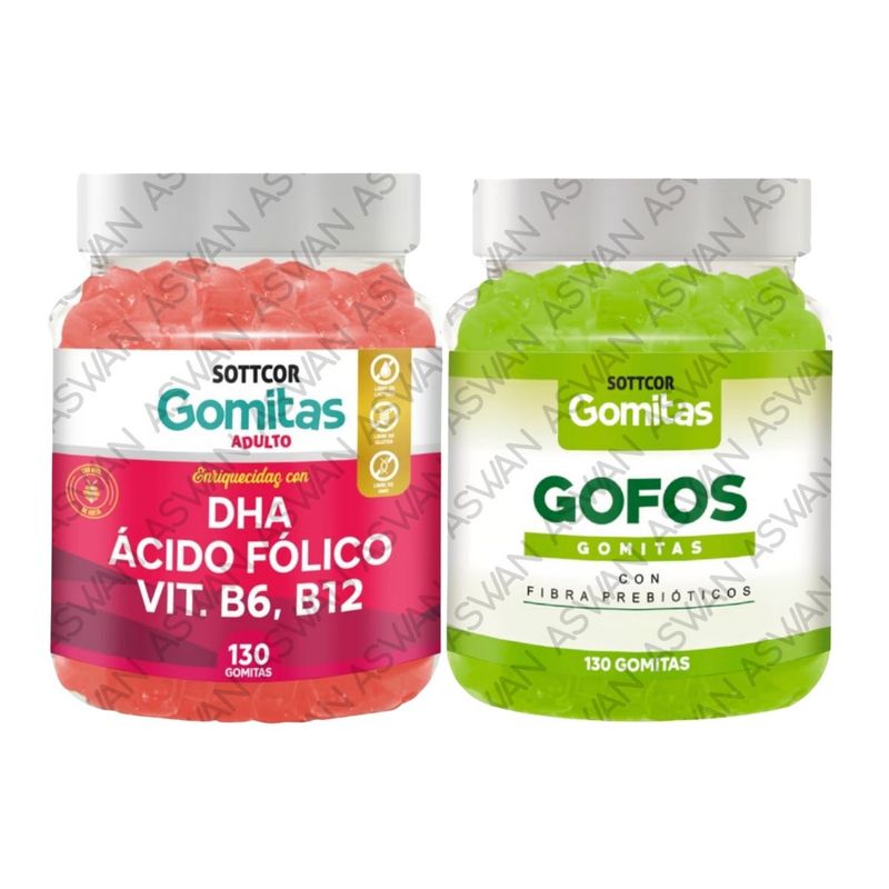 GENERICO - PACK ADULTO DHA & GOFOS 130 GOMITAS - SOTTCOR