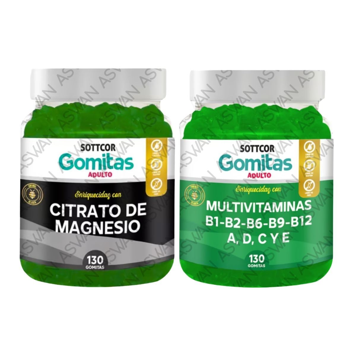 GENERICO - PACK ADULTO CITRATO DE MAGNESIO & MULTIVITAMINAS 130 GOMITAS - SOTTCOR