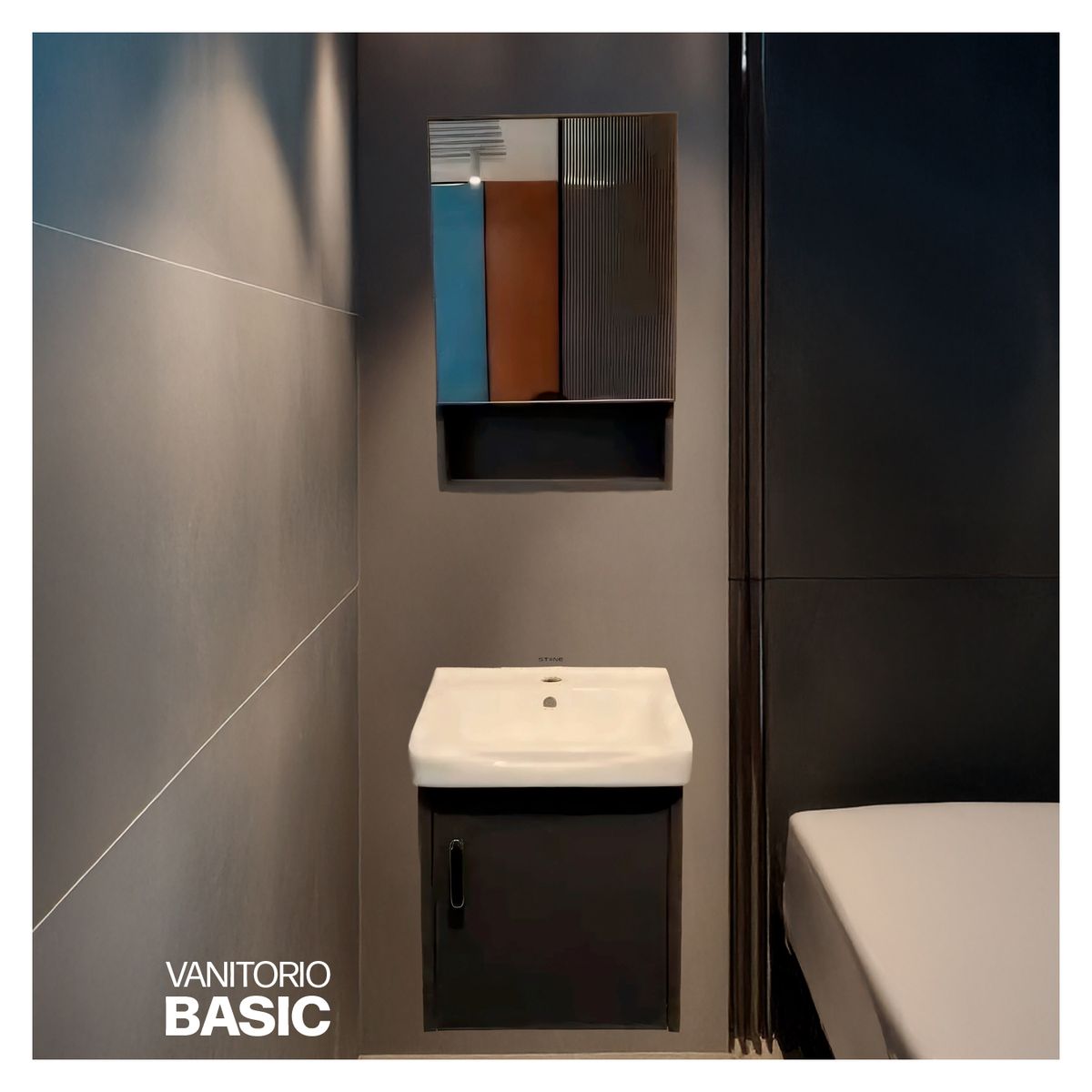 STONE - VANITORIO MINIMALISTA BASIC MARRÓN STONE