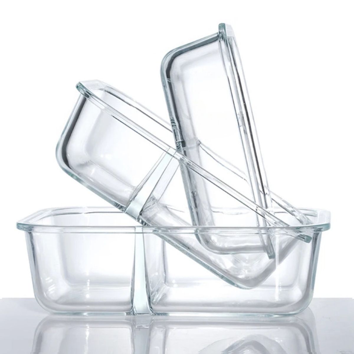 PENTHA - Taper de Vidrio Hermético con Divisiones Set 3 Unidades