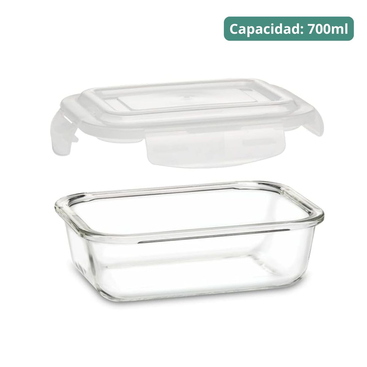 PENTHA - Taper de Vidrio Hermético Rectangular 700ml