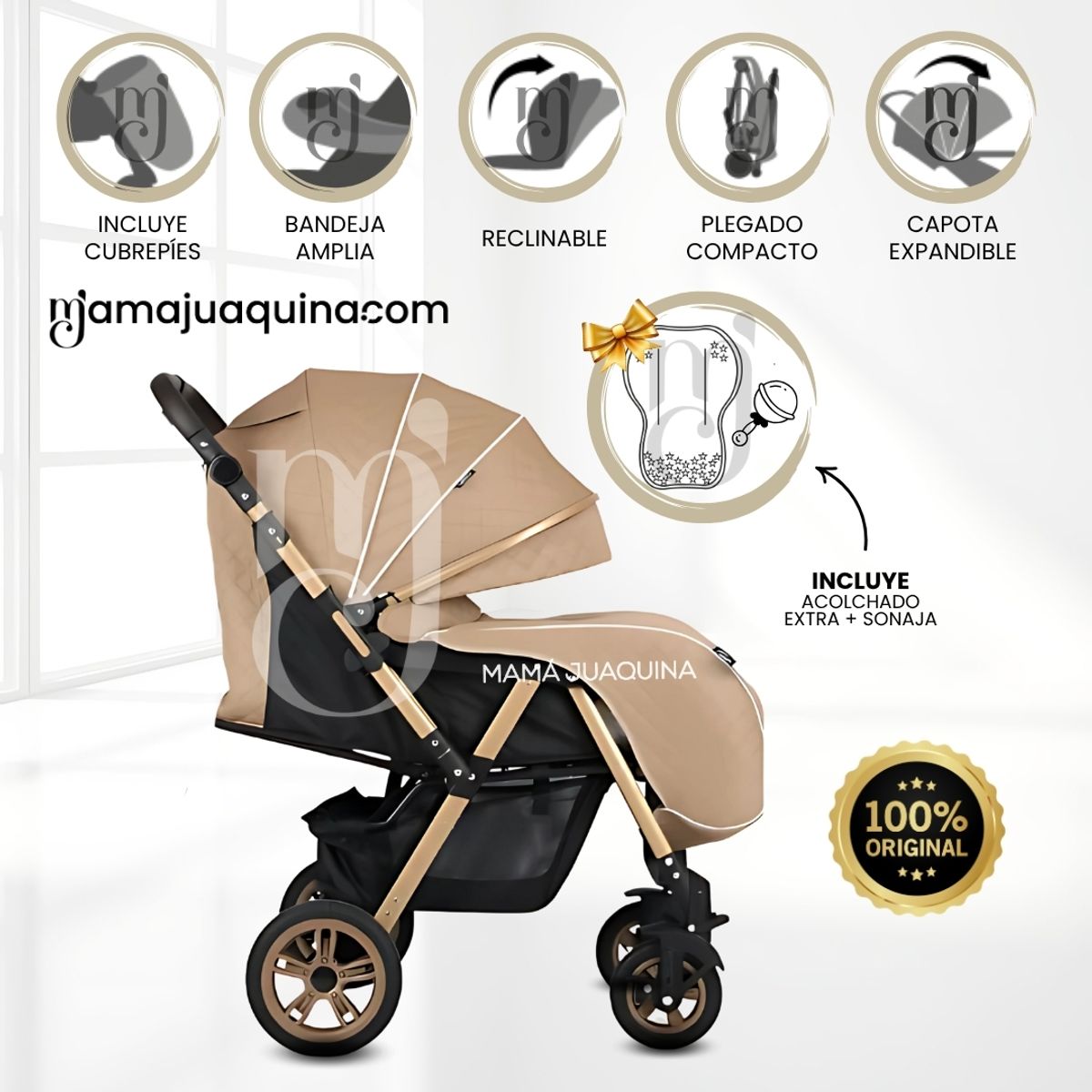 BABY - Coche Cuna de Lujo «VALEN PRO» Limited Edition Beige