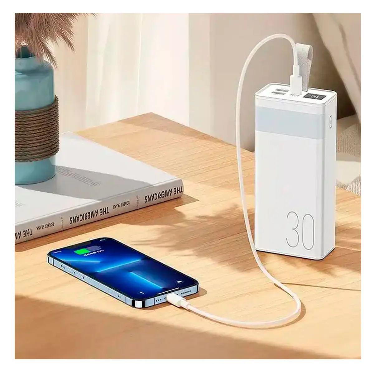 REMAX - Power Bank Remax RPP‑320 Blanco 30000mAh PD+QC carga rápida