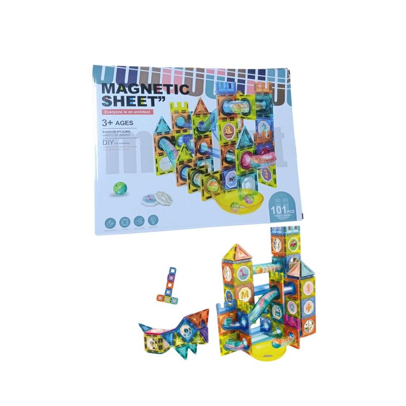 GENERICO - Pista de Canicas y Bloques Magnéticos de Construcción 101Pcs