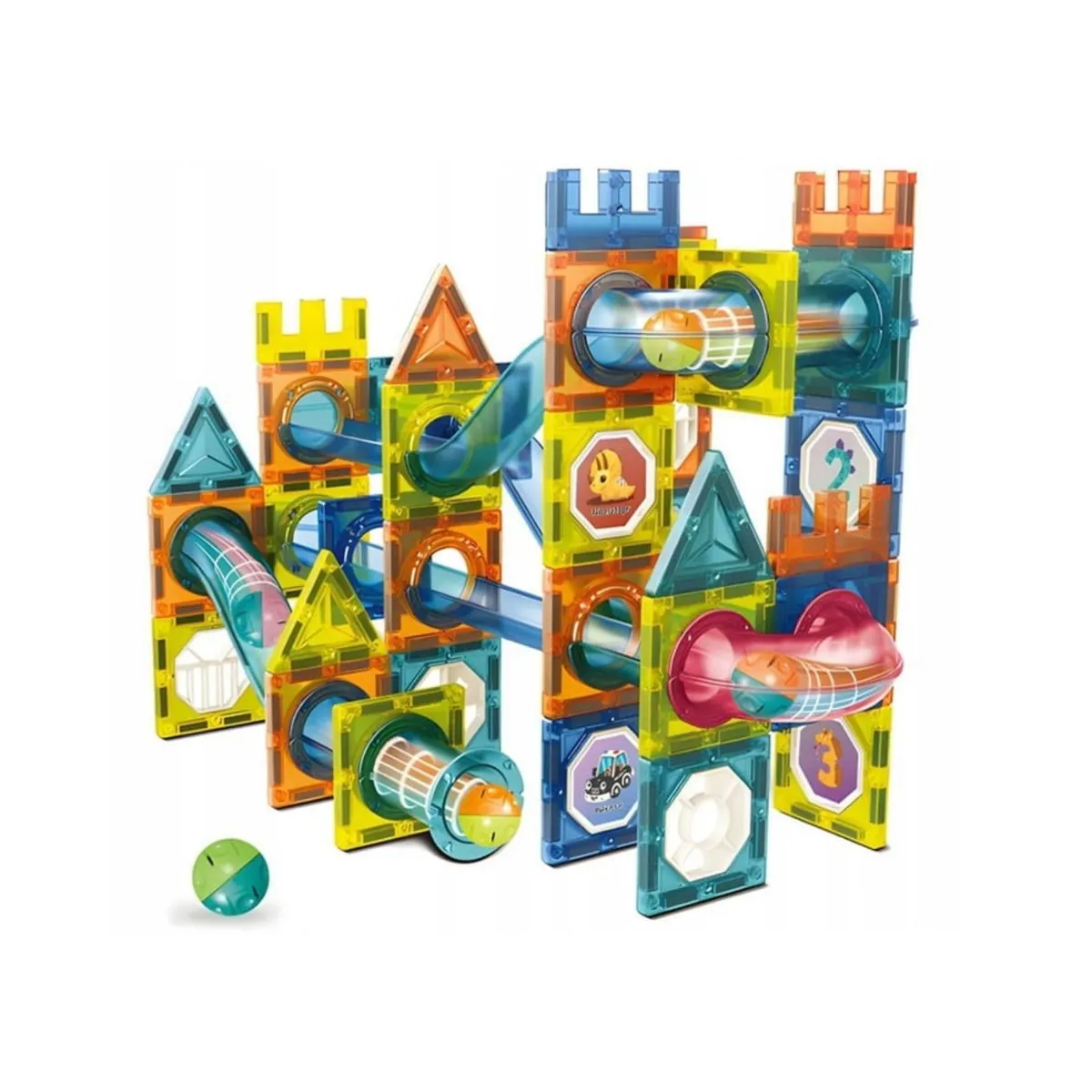 GENERICO - Pista de Canicas y Bloques Magnéticos de Construcción 101Pcs