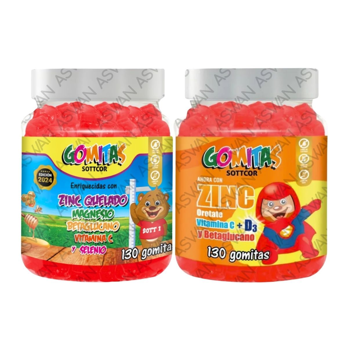 GENERICO - PACK NIÑOS DE ZINC QUELADO & ZINC OROTATE 130 GOMITAS - SOTTCOR