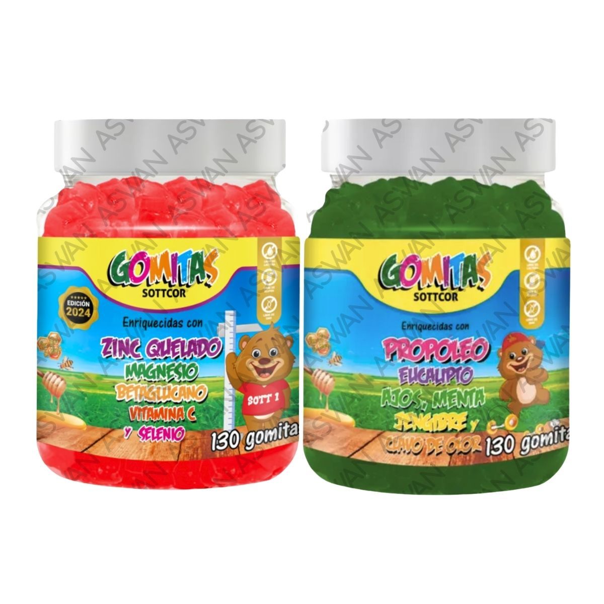 GENERICO - PACK NIÑOS DE ZINC QUELADO & PROPOLEO 130 GOMITAS - SOTTCOR