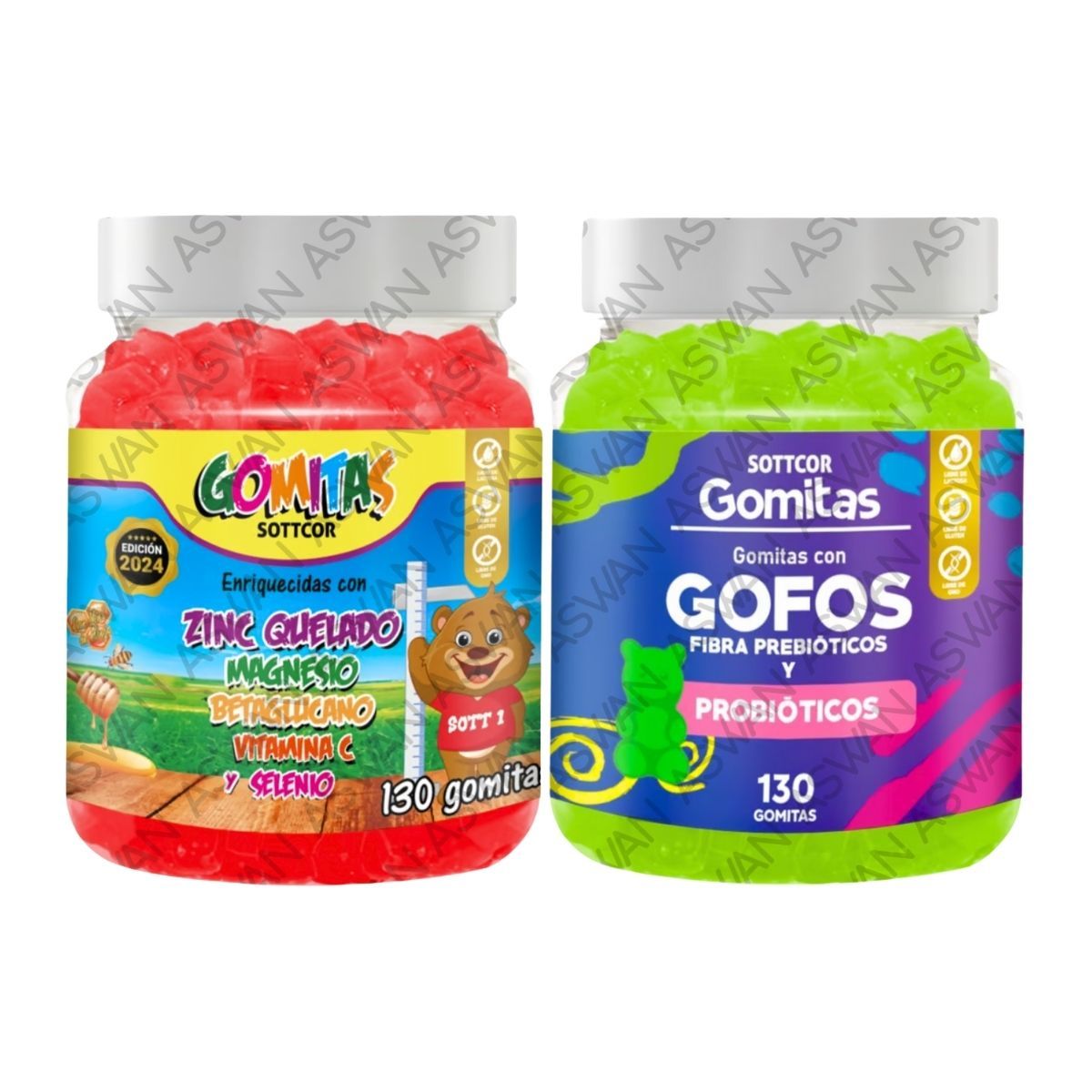 GENERICO - PACK NIÑOS DE ZINC QUELADO & GOFOS 130 GOMITAS - SOTTCOR