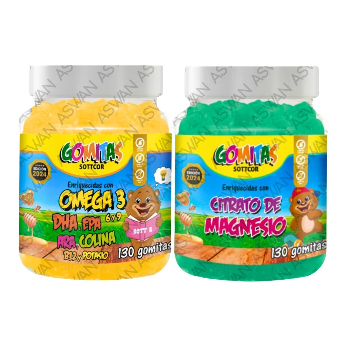 GENERICO - PACK NIÑOS DE OMEGA 3 & CITRATO DE MAGNESIO 130 GOMITAS - SOTTCOR