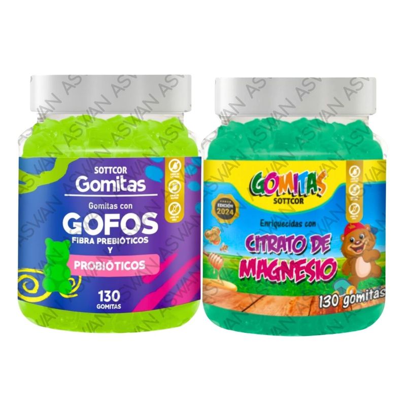 GENERICO - PACK NIÑOS DE GOFOS & CITRATO DE MAGNESIO 130 GOMITAS - SOTTCOR