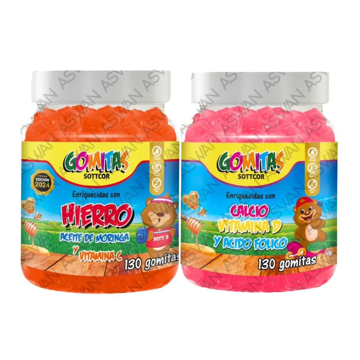 GENERICO - PACK NIÑOS DE HIERRO & CALCIO 130 GOMITAS - SOTTCOR