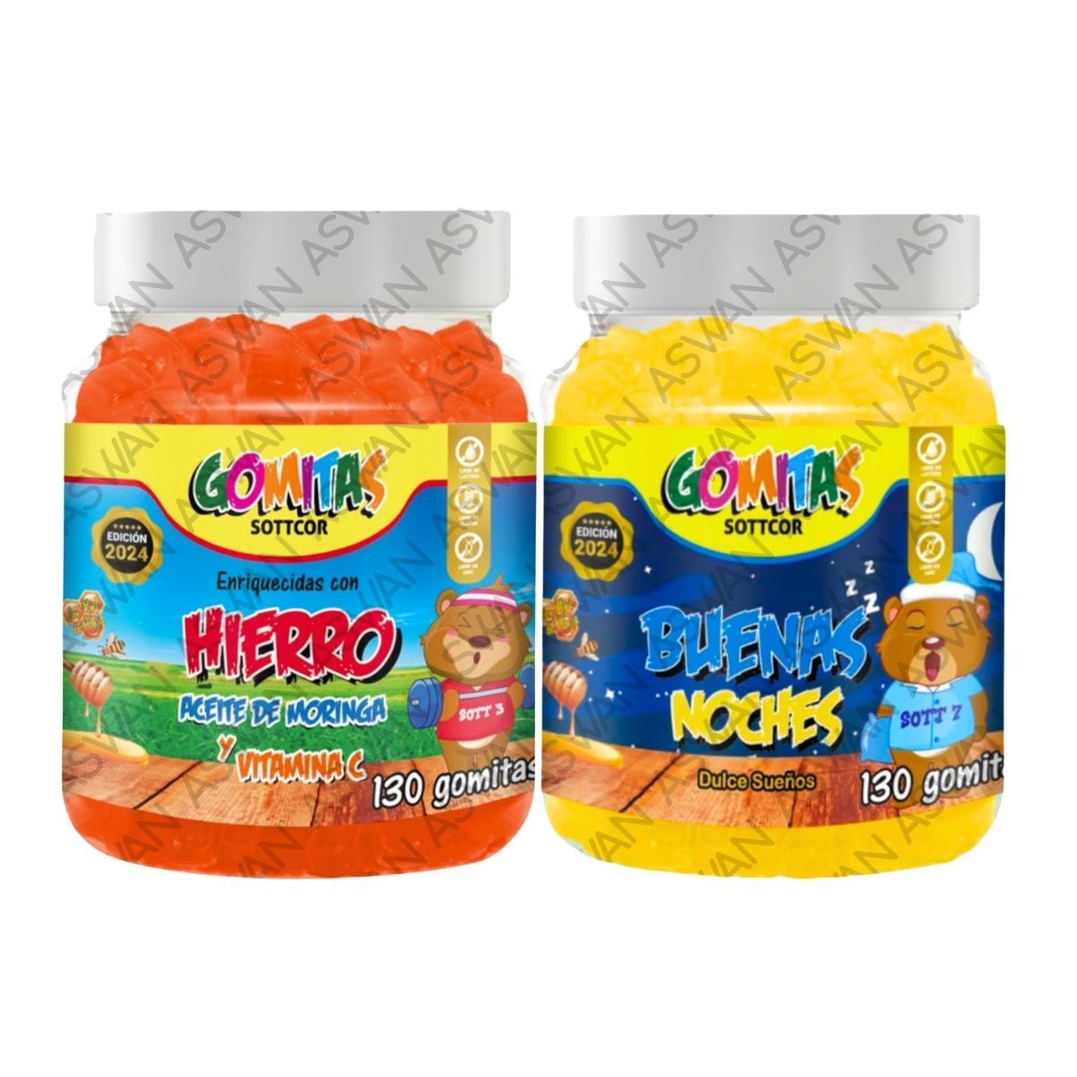 GENERICO - PACK NIÑOS DE HIERRO & BUENAS NOCHES 130 GOMITAS - SOTTCOR