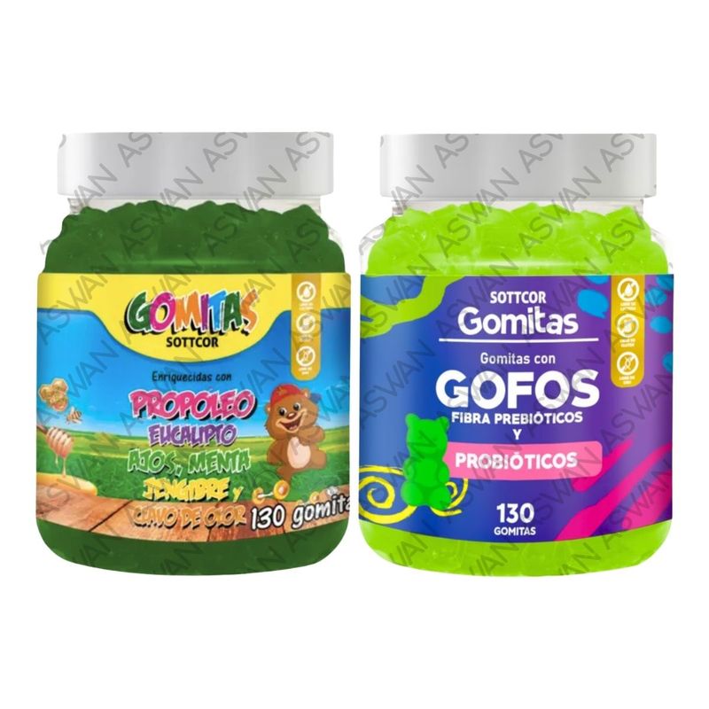 GENERICO - PACK NIÑOS DE PROPOLEO & GOFOS 130 GOMITAS - SOTTCOR