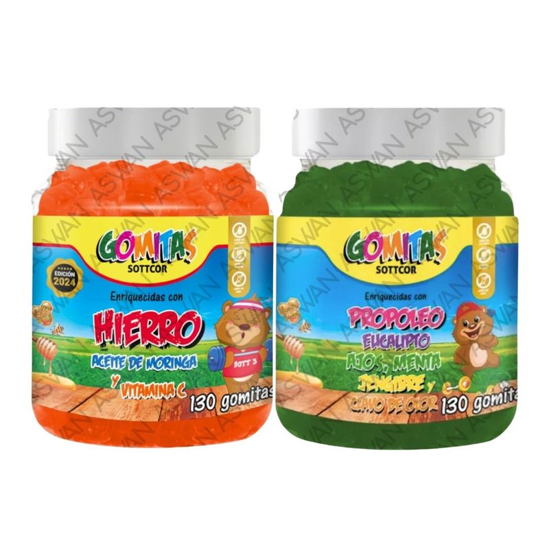 GENERICO - PACK NIÑOS DE HIERRO & PROPOLEO 130 GOMITAS - SOTTCOR