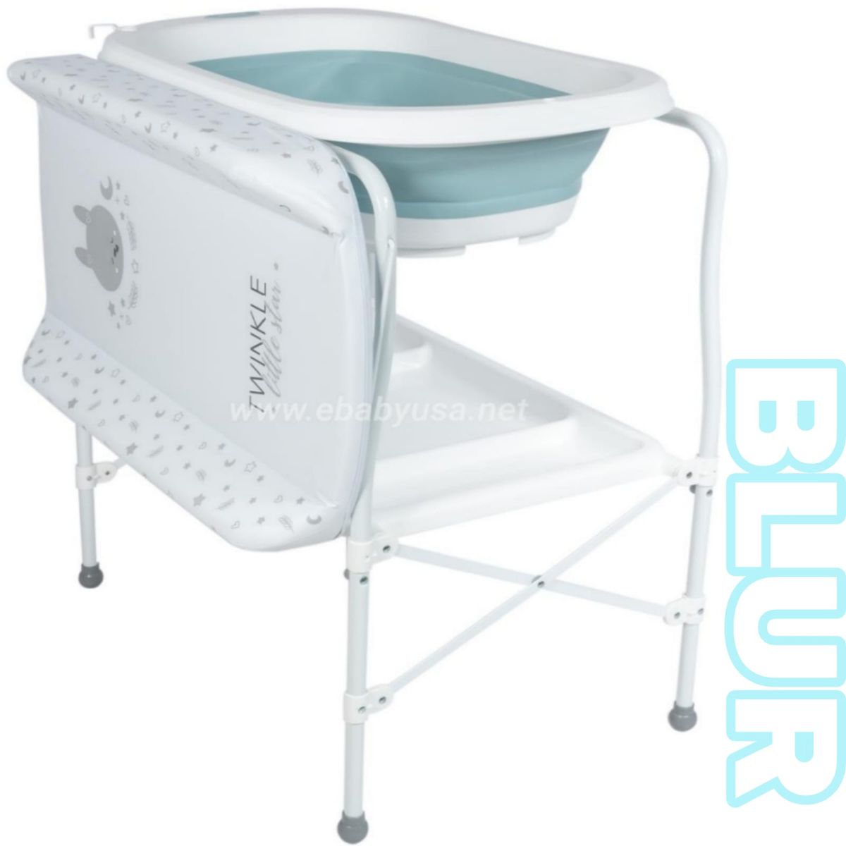 EBABY - Bañera Cambiador Plegable para bebe BLUR CELESTE