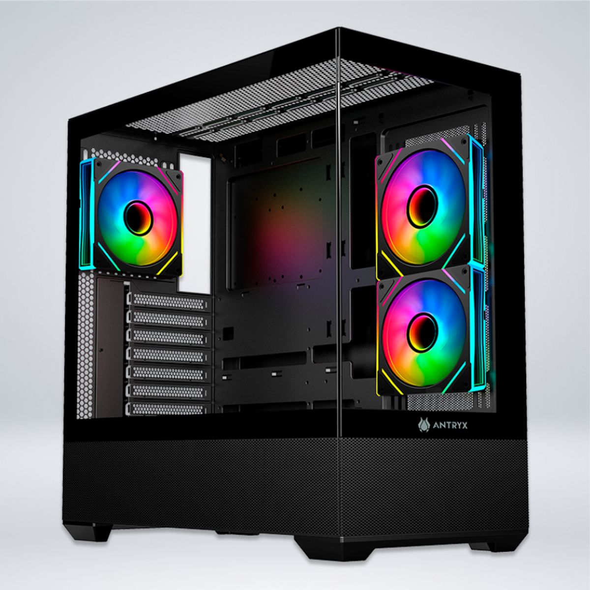 ANTRYX - CASE ANTRYX FX 740 BLACK, ARGB FAN X3, USB TIPO-C (AC-FX740K)