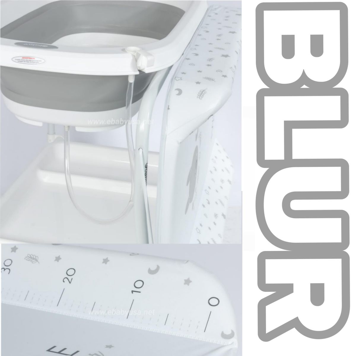 EBABY - Bañera Cambiador Plegable para bebe BLUR PLOMO