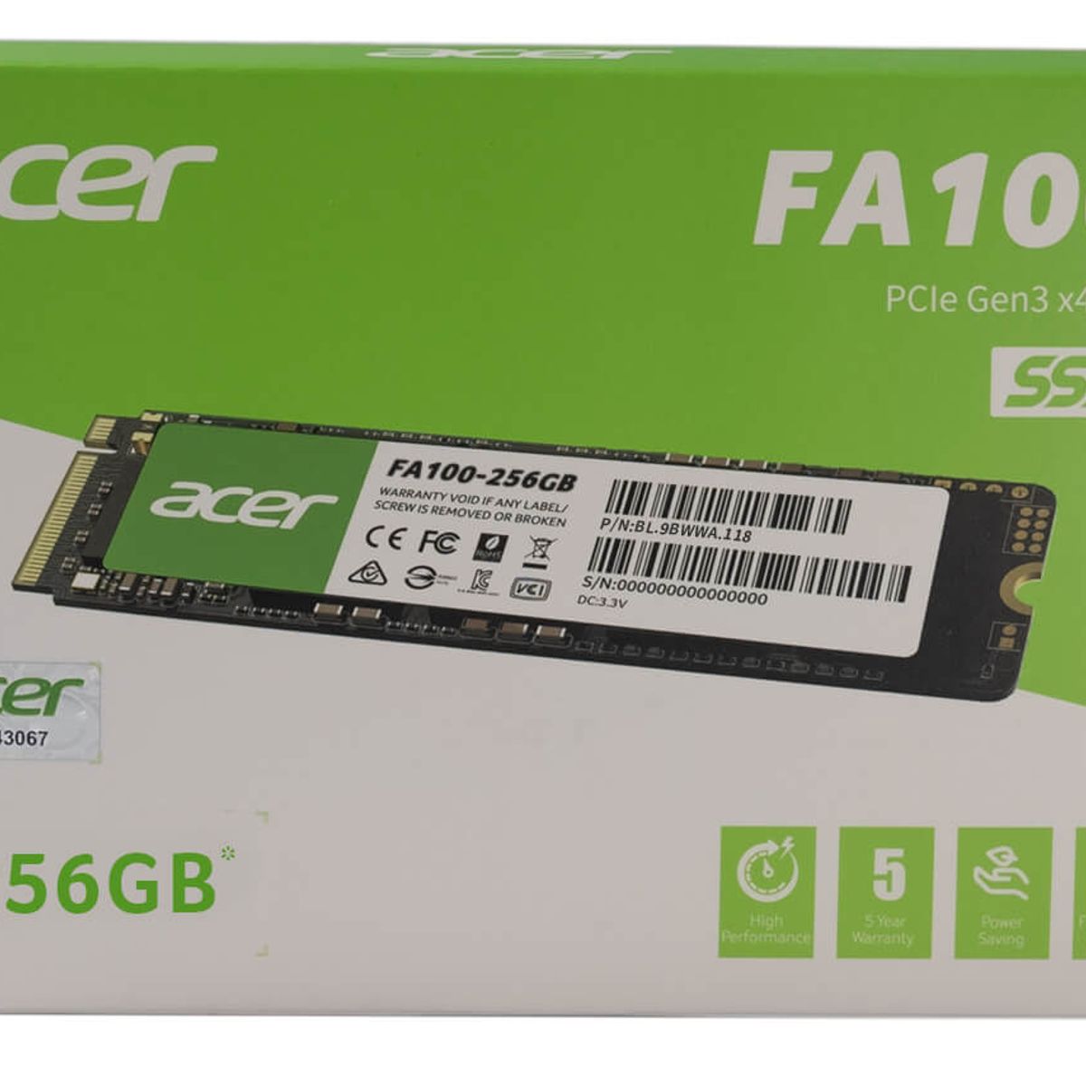 ACER - Disco Solido Acer fa100 NVME M2 de 256gb