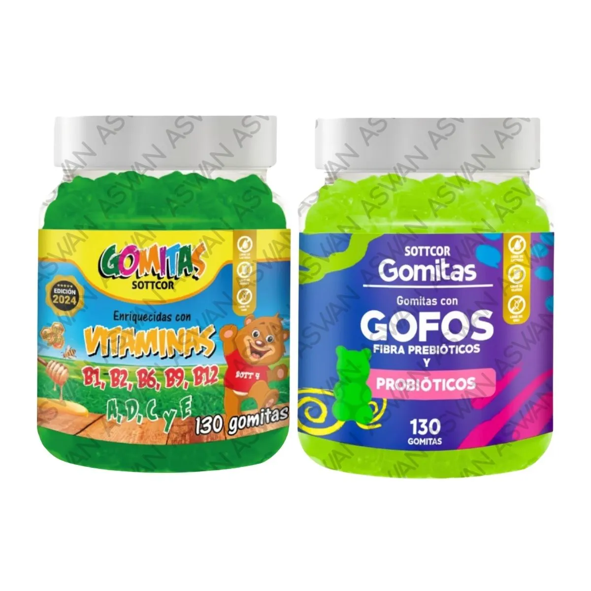 GENERICO - PACK NIÑOS DE MULTIVITAMINAS & GOFOS 130 GOMITAS - SOTTCOR
