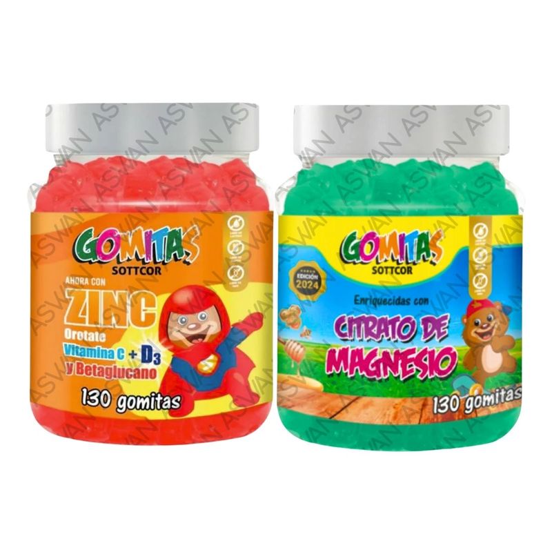 GENERICO - PACK NIÑOS DE ZINC OROTATE & CITRATO DE MAGNESIO 130 GOMITAS - SOTTCOR