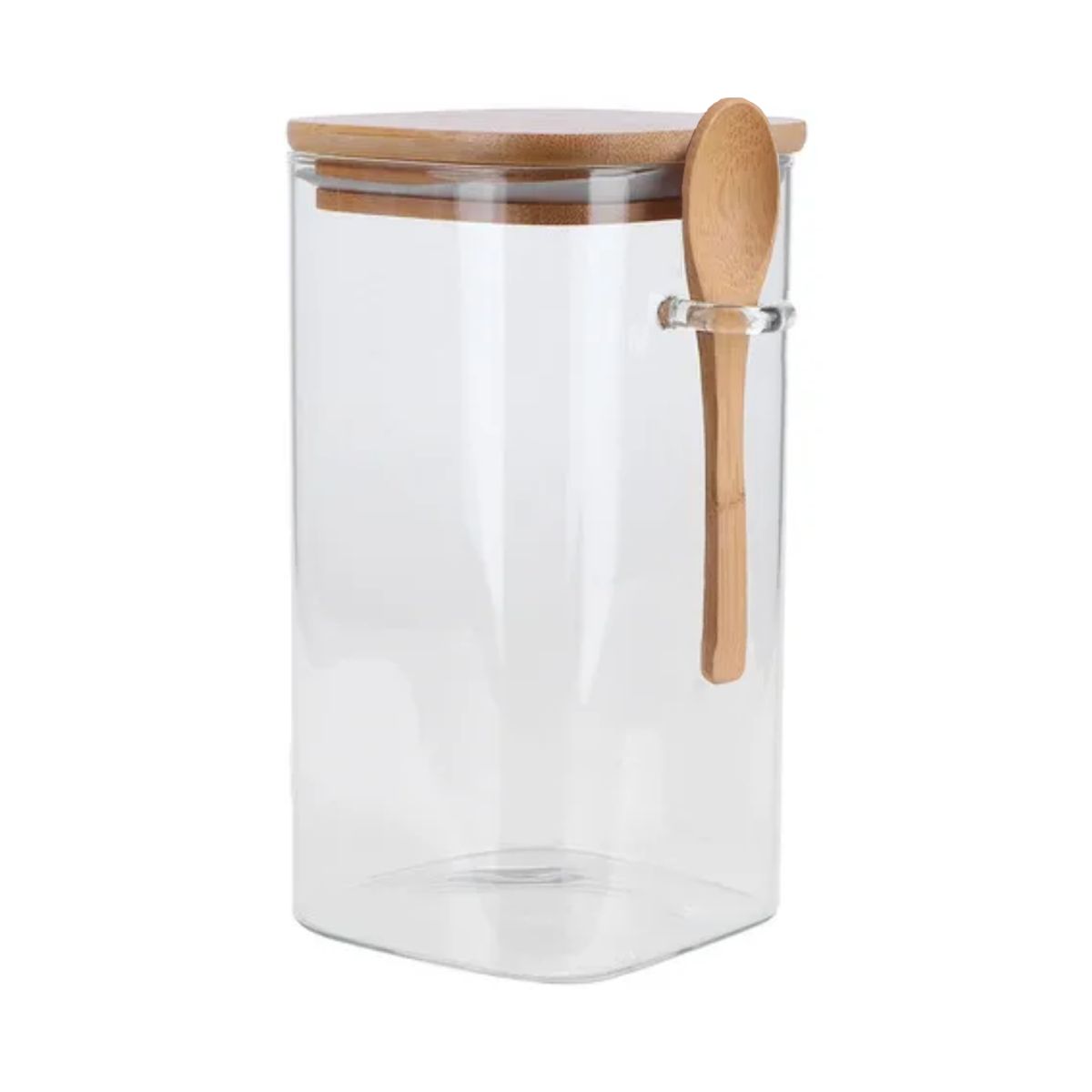 INSPIRA - Frasco de Vidrio Borosilicato con Tapa y Cuchara de Bambú 850 ml