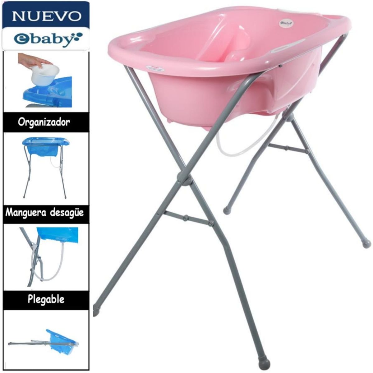 EBABY - Bañera Plegable Portátil TALI ROSADO