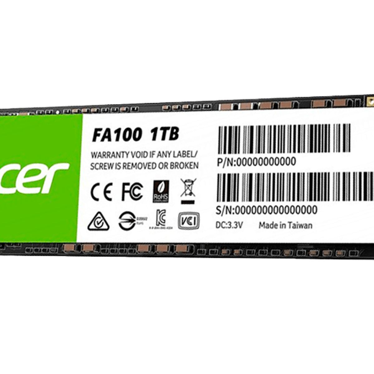 ACER - Disco Solido Acer fa100 3300 MB/s NVME M.2 de 1TB