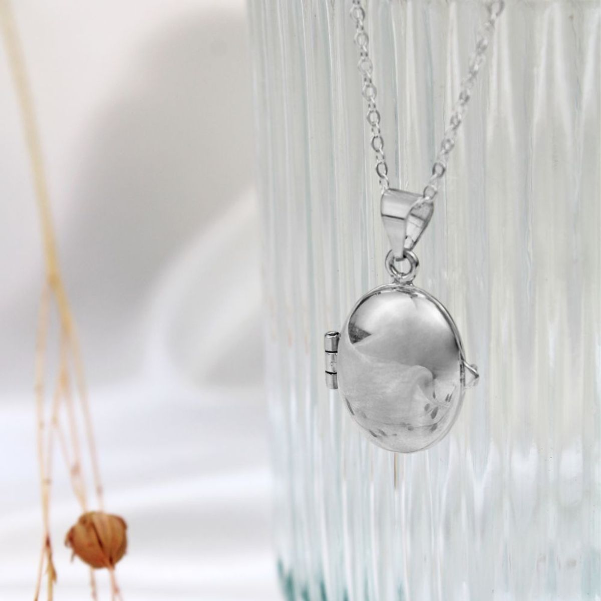 CLEO JOYAS & ACCESORIOS - Collar Relicario Óvalo Perfecto Plata