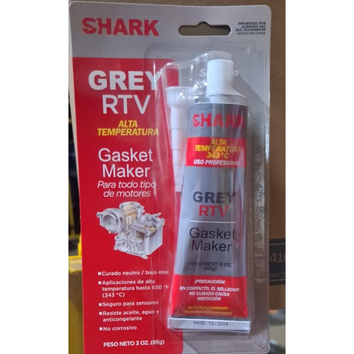SHARK - CAJA DE SILICONA GREY RTV 85G SHARK 3 ONZAS X 12 UND