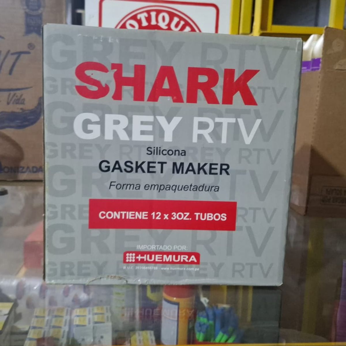SHARK - CAJA DE SILICONA GREY RTV 85G SHARK 3 ONZAS X 12 UND