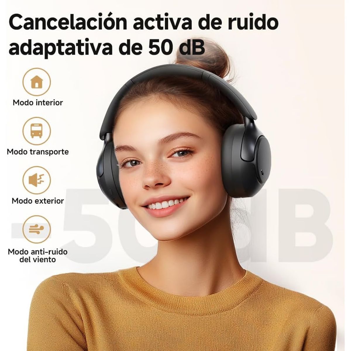 QCY - Audífonos Inalámbricos QCY H3 Pro Negro 50dB Cancelación de Ruido