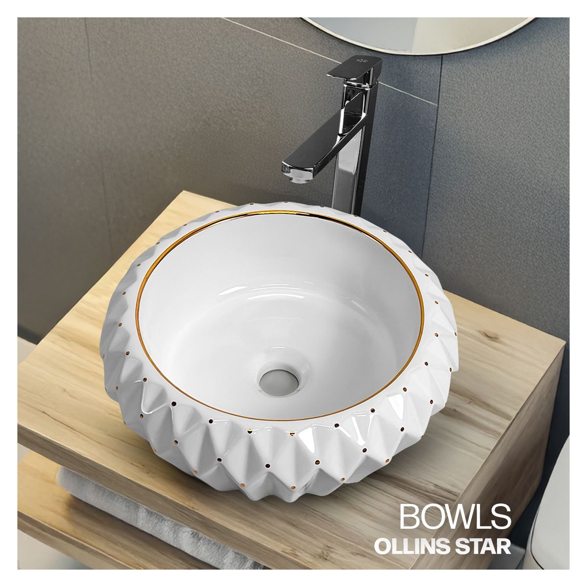 STONE - LAVAMANO REDONDO OLLINS STAR STONE