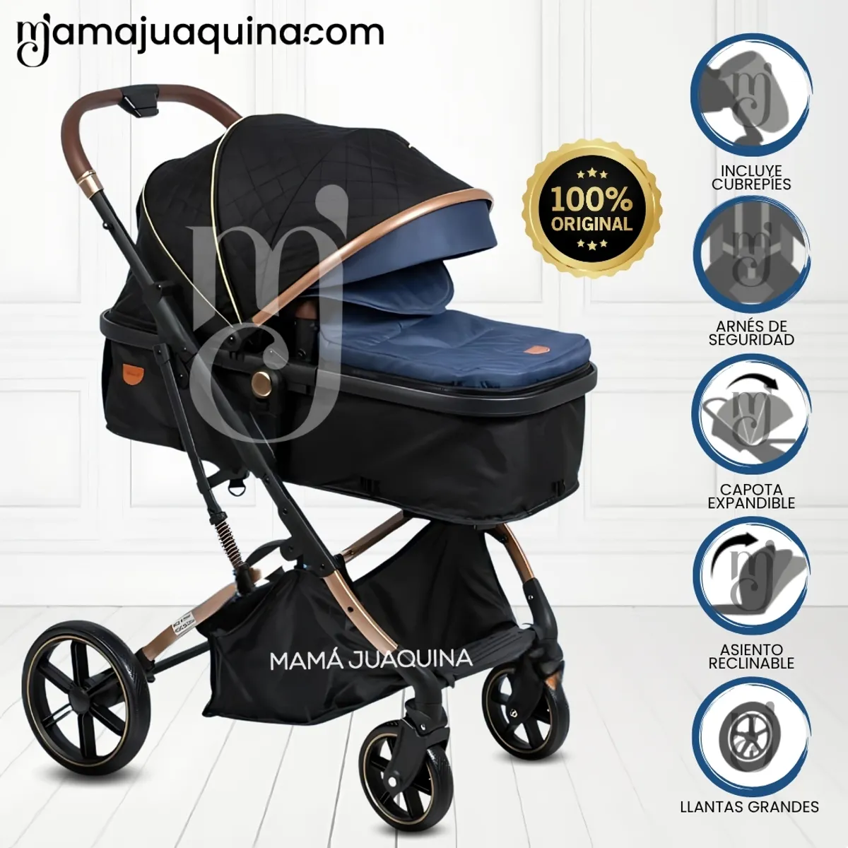 BABY - Coche Moisés Travel System «SATURNO ULTRA» Blue