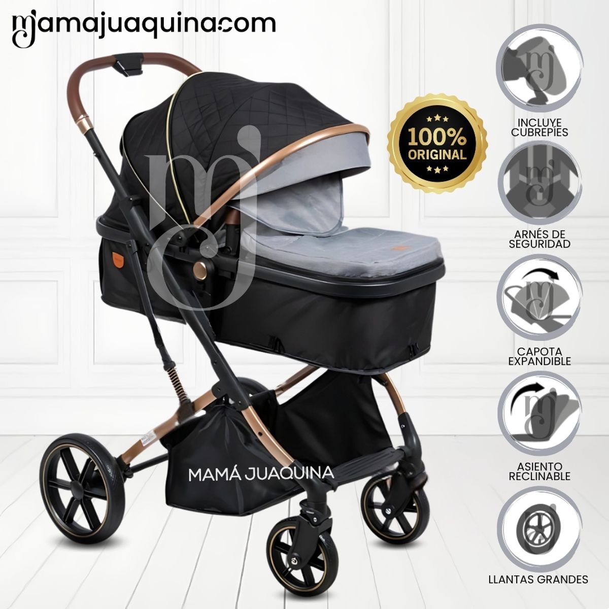 EBABY - Coche Moisés Travel System «SATURNO ULTRA» Gray