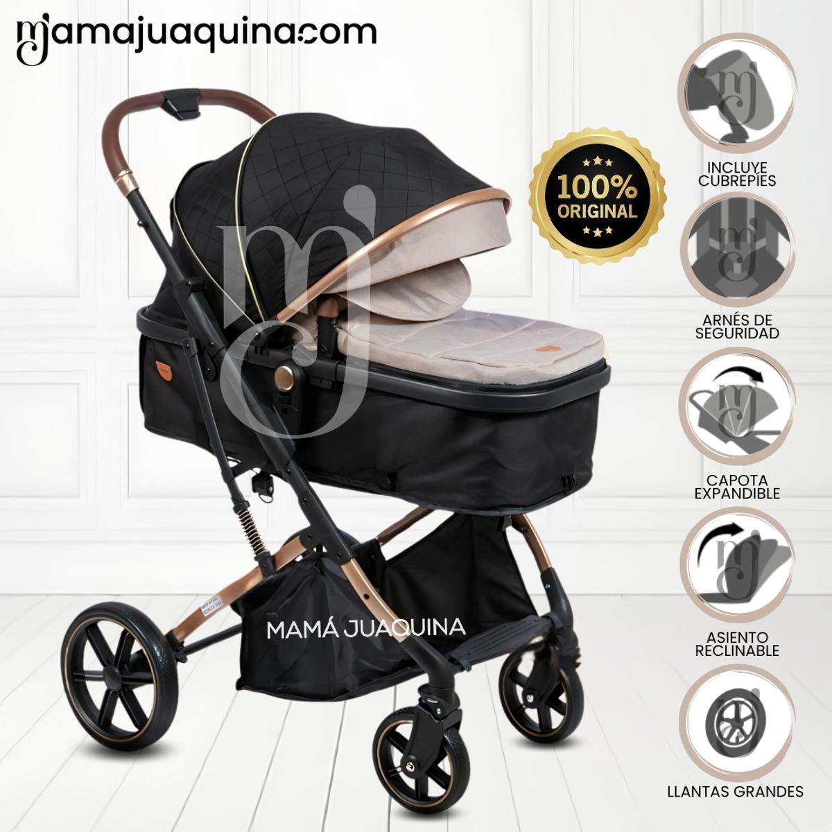 EBABY - Coche Moisés Travel System «SATURNO ULTRA» Beige