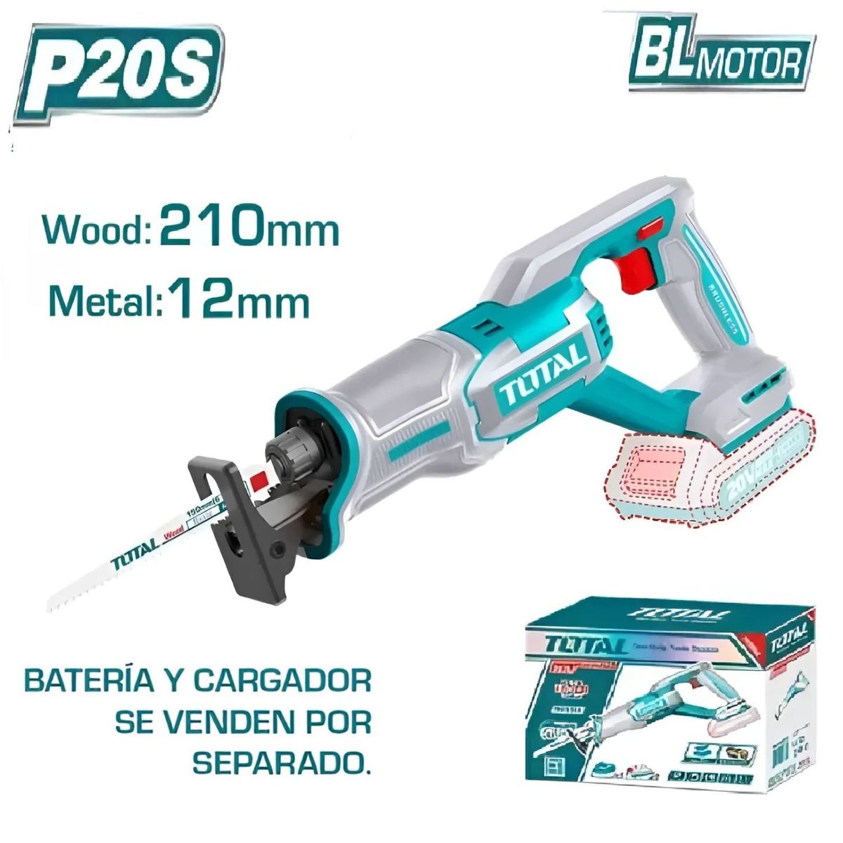 TOTAL TOOLS - Sierra Sable Inalámbrico Total De 20v - TRSLI2108