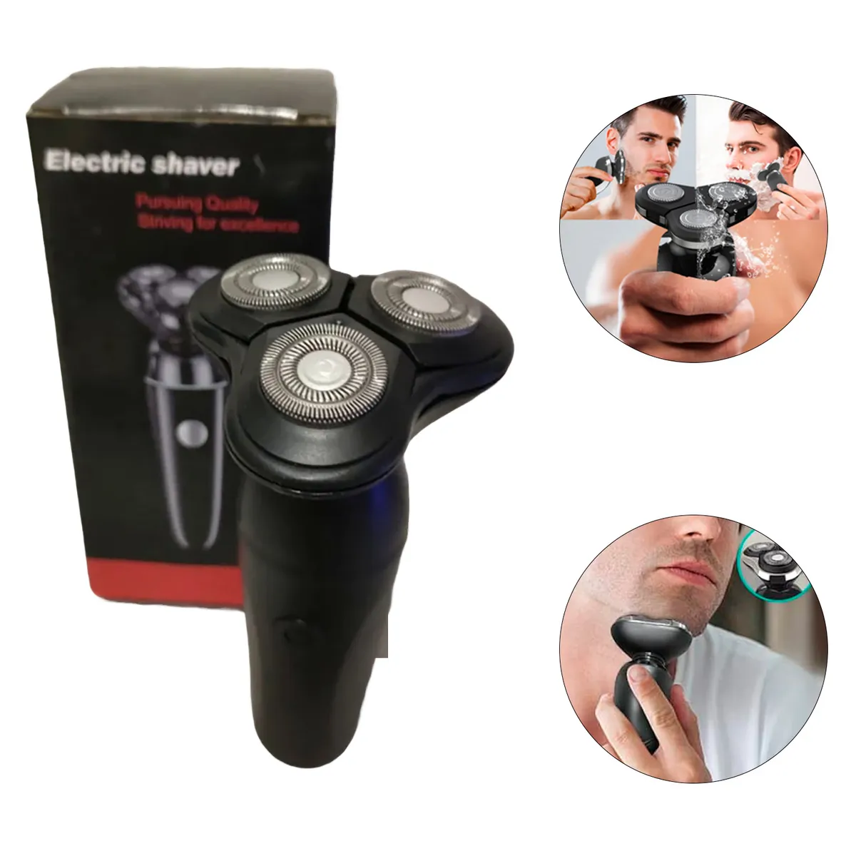 GENERICO - Maquina Afeitadora  recargable de 3 Cabezales Rasuradora