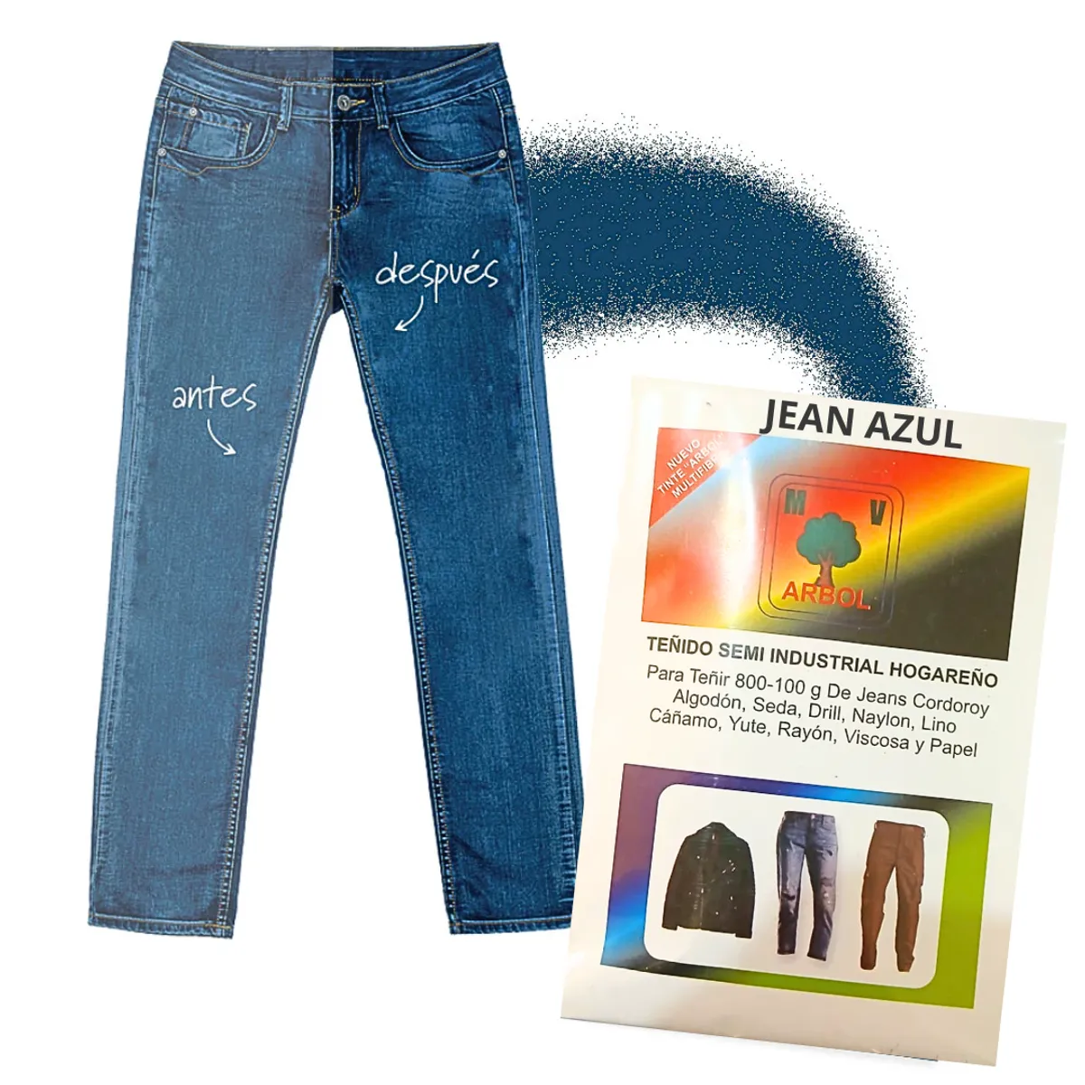 GENERICO - Tinte en polvo renovar jean zapatillas ropa algodón lona x2und