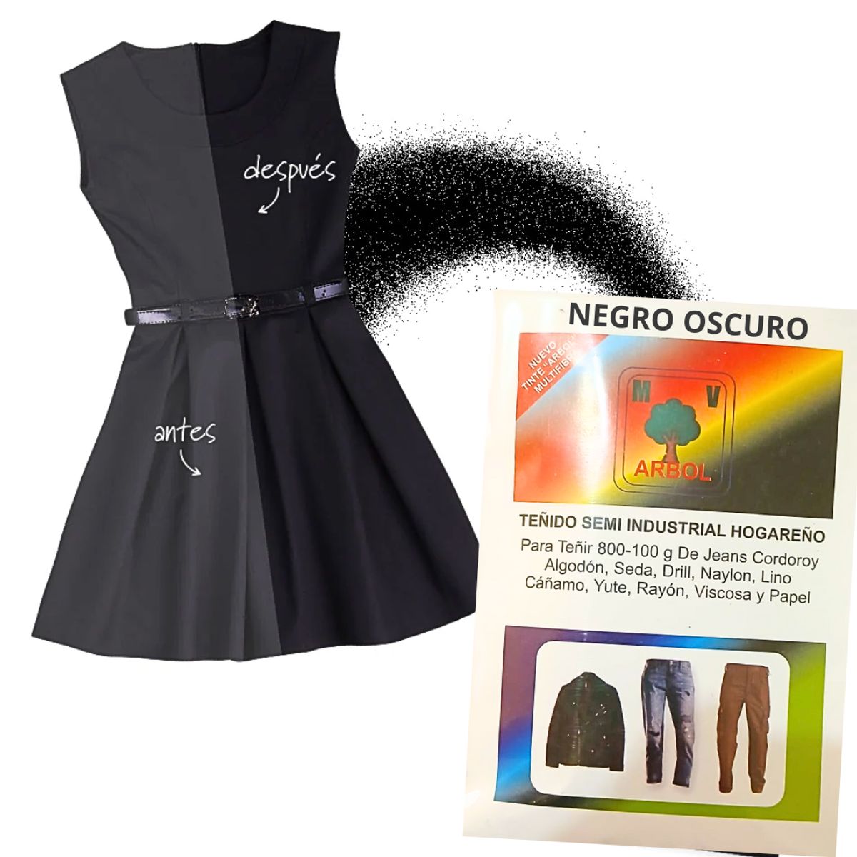 Tinte en polvo renovar jean zapatillas ropa algodón lona x2und, marca GENERICO - Foto Principal