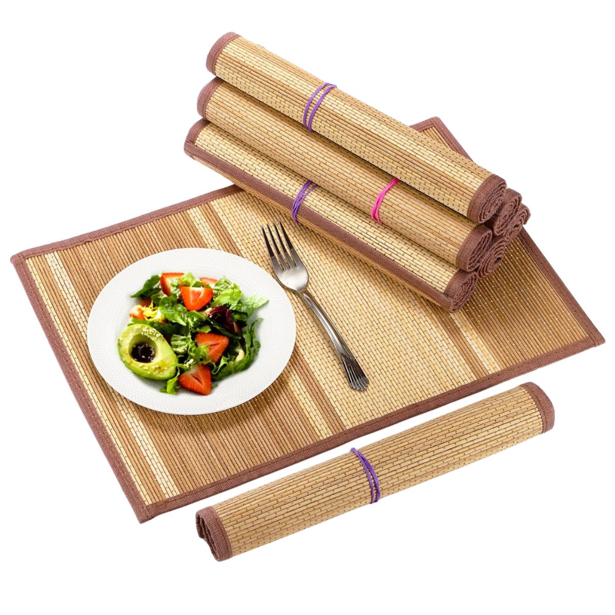 GENERICO - INDIVIDUAL DE MESA DE BAMBU SET 6 UNIDADES