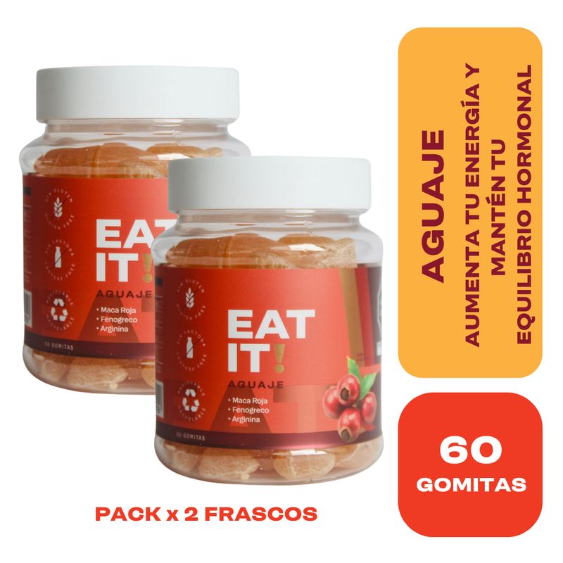 EAT IT SHAKE IT DRINK IT - EAT IT! AGUAJE  GOMITAS SABOR GUARANÁ PACK X 2 FRASCOS