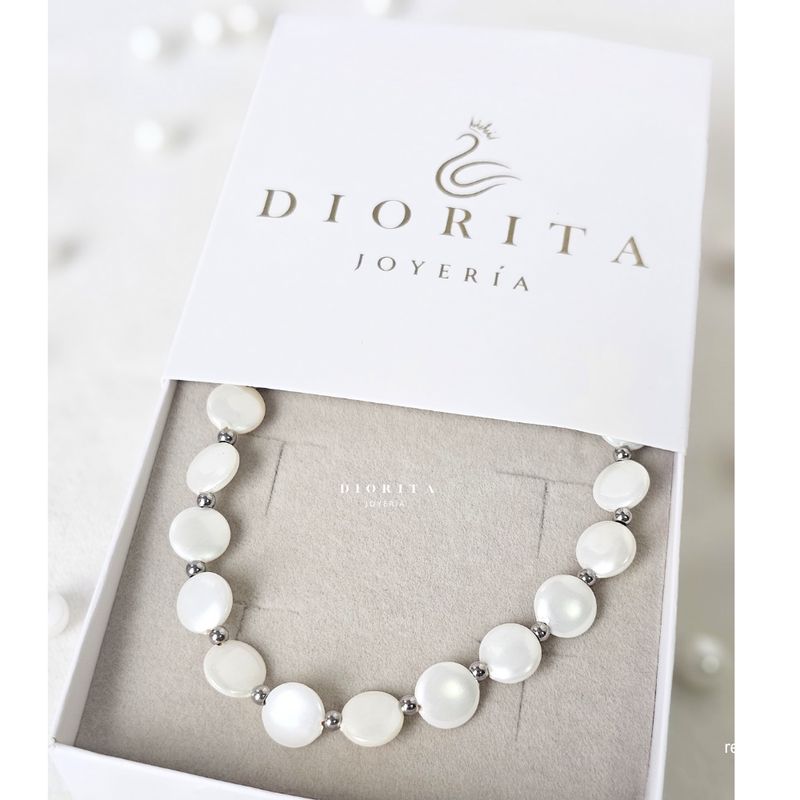 GENERICO - GARGANTILLA DE LENTEJAS DE NACAR GARGANTILLA ELEGANTE PARA MUJER